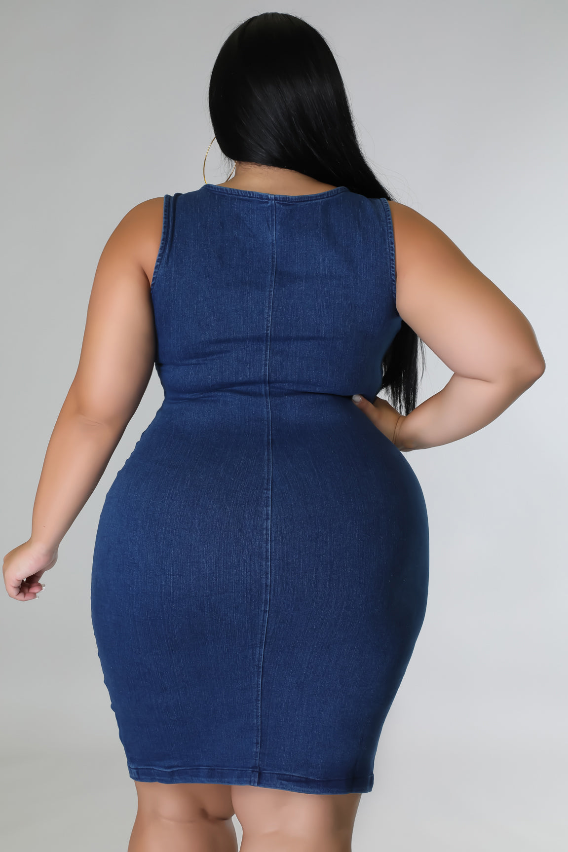 Girls Night Out Blue Jean Dress - Plus