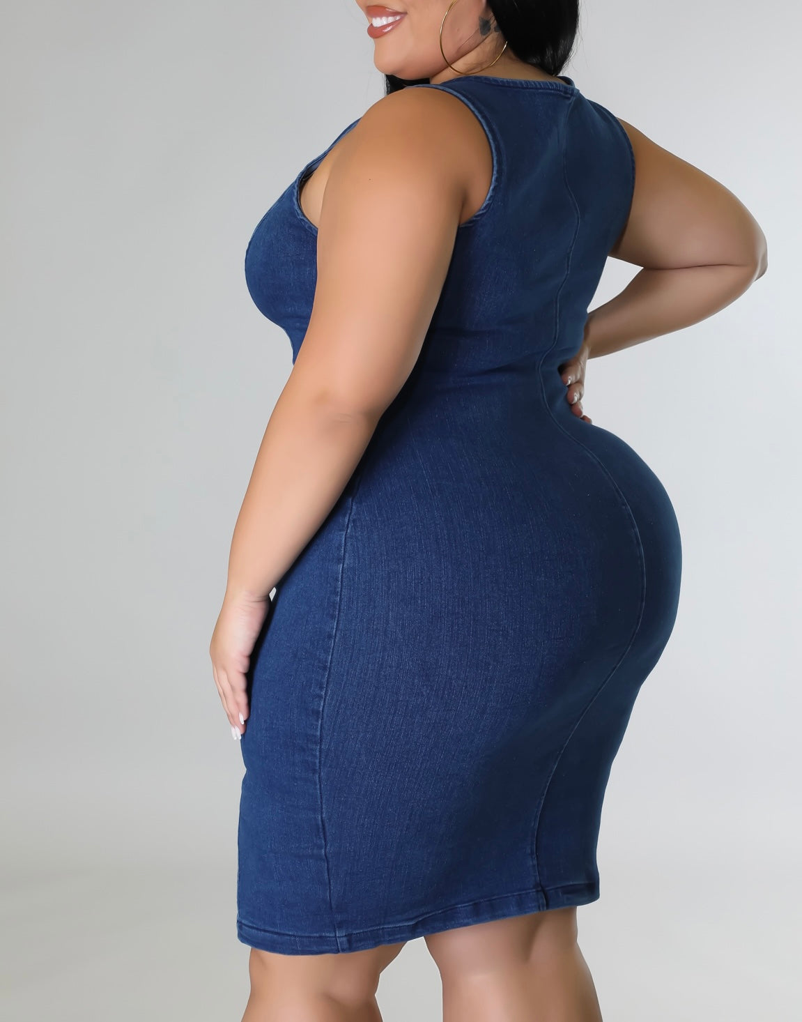 Girls Night Out Blue Jean Dress - Plus