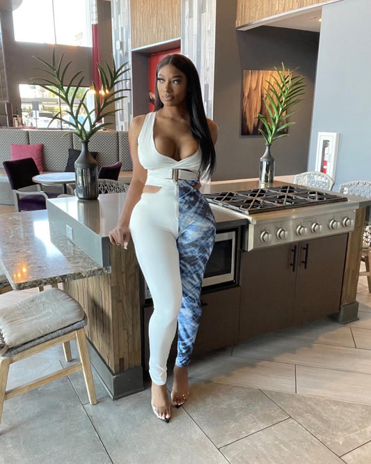 Miami Nights Two Piece Pant Set - Navy