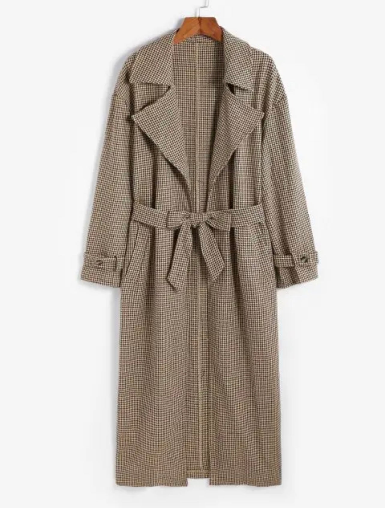 Sophisticated Longline Coat - Tan/Brown
